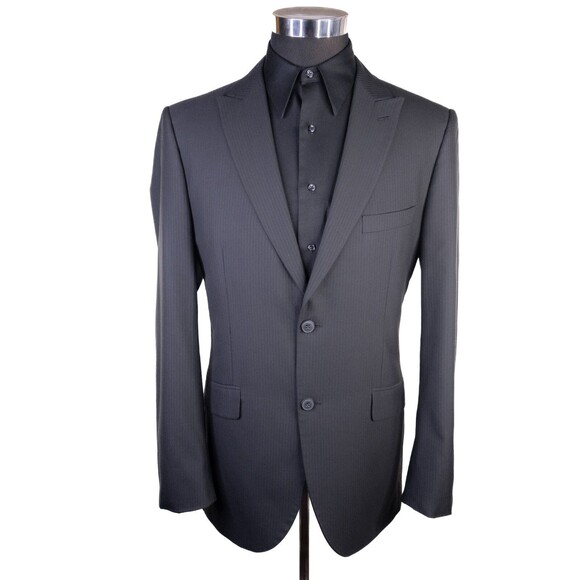 JF Ferrar 2-Pcs Suit Gray Modern Fit Jacket Blazer Sz 40L Pants 34X32 EUC Poly - Picture 2 of 16